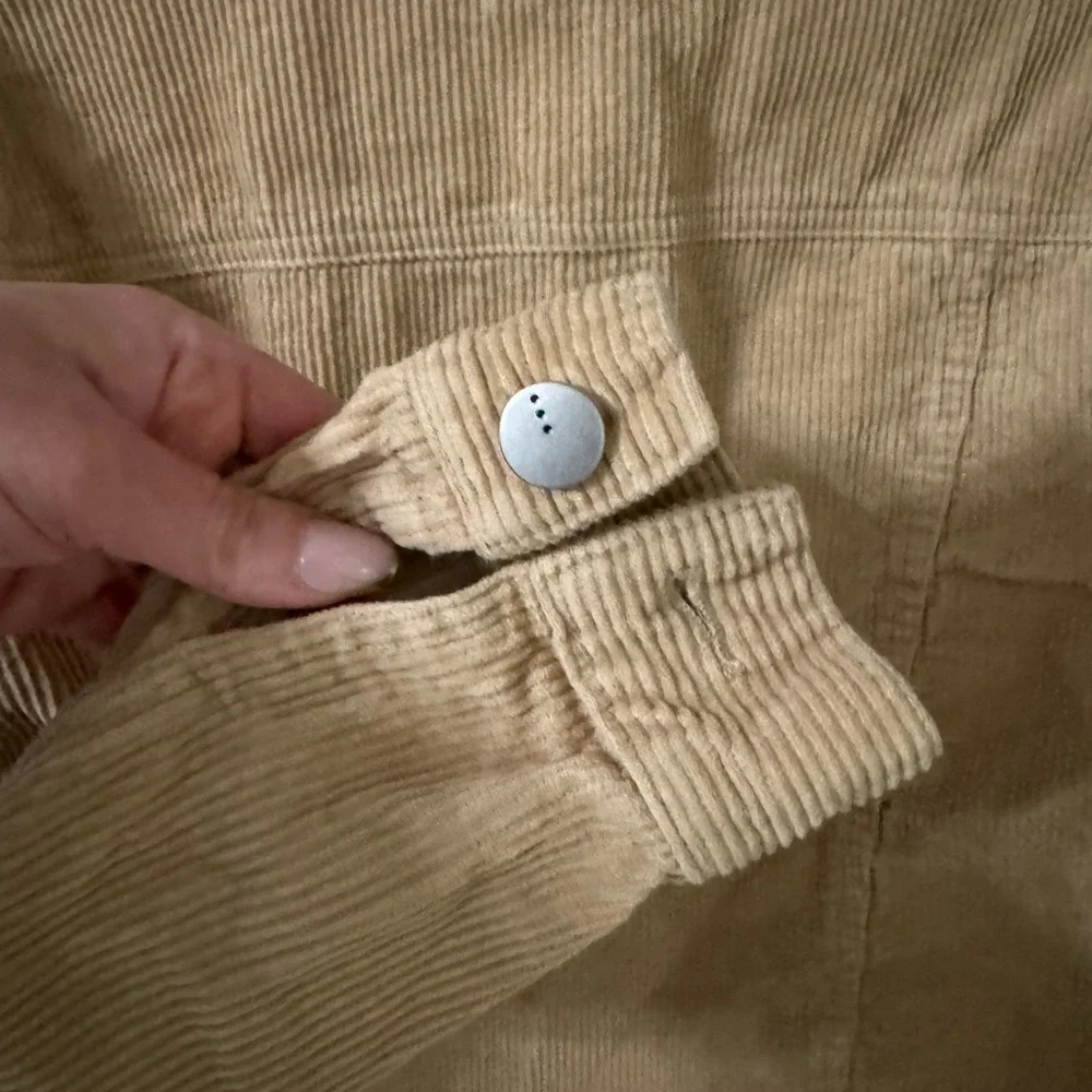 TGLA Women's Tan Corduroy Utility Jacket Cropped Large - Picture 7 of 7